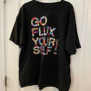 Adidas Go Flux Yourself T-Shirt Mens XL Black Cotton Comedy Crewneck Tee grunge